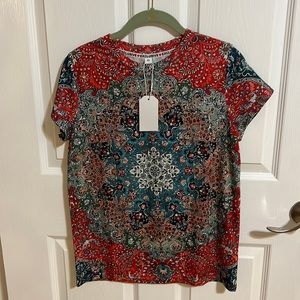 NWT Exclusive Multi Color Blouse Sz XS